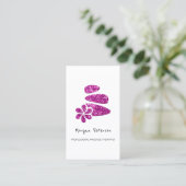 Massagespa Wellness Floral Stone Logo Roze Afsprakenkaartje (Staand voorkant)