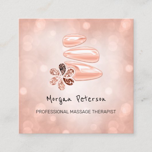 Massagespa Wellness Roos Custom Logo Square Afsprakenkaartje (Voorkant)