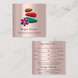Massagespreuk Wellness Flower Roos Logo Stones Afsprakenkaartje