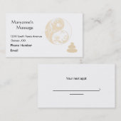 Massagesteenden en uitgekiende Yin en Yang Afsprakenkaartje (Voorkant / Achterkant)