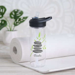 Massagestenen en bamboeprint aangepaste zen waterfles