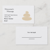 Massagestenen in zand Eenvoudige tekening Afsprakenkaartje (Voorkant / Achterkant)