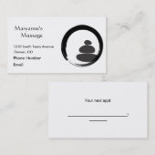 Massagestonen en Enso Cirkel Afsprakenkaartje (Voorkant / Achterkant)