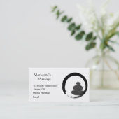 Massagestonen en Enso Cirkel Afsprakenkaartje (Staand voorkant)