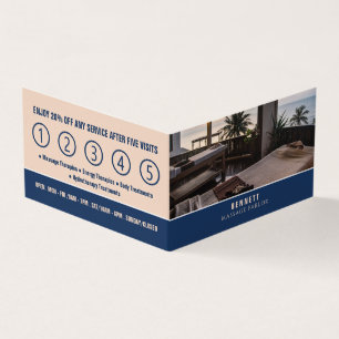 Massagetabellen, massagetherapeut, Parlor Loyalty Visitekaartje