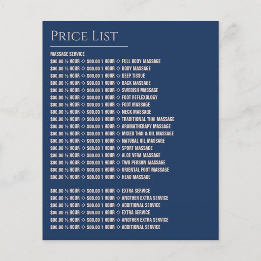 Massagetabellen, massagetherapie, massageparlor flyer (Achterkant)