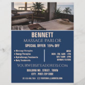 Massagetabellen, massagetherapie, massageparlor flyer (Voorkant)