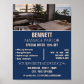 Massagetafels, massagetherapie, massagesalon poster (Voorkant)