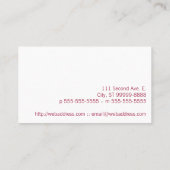 Massagetekst op Blauwe Damask Visitekaartje (Achterkant)