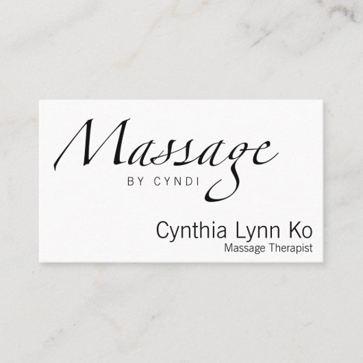 Massagetekst Visitekaartje (Voorkant)