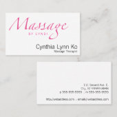 Massagetekst Visitekaartje (Voorkant / Achterkant)