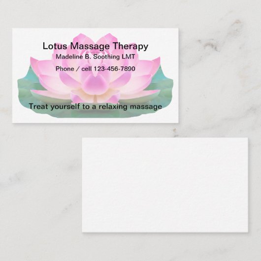 Massagethema Lotus Flower Design Visitekaartje (Voorkant / Achterkant)
