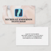 Massagetherapeut aan het werk | Rugwervelkolom Log Visitekaartje (Voorkant / Achterkant)