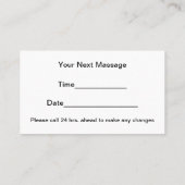 Massagetherapeut Afspraakkaarten Afsprakenkaartje (Achterkant)