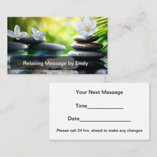 Massagetherapeut Afspraakkaarten Afsprakenkaartje (Voorkant / Achterkant)