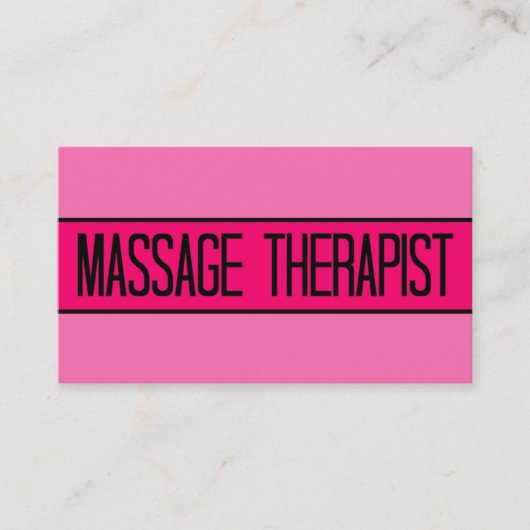 Massagetherapeut Baby en Hot Pink Visitekaartje (Voorkant)