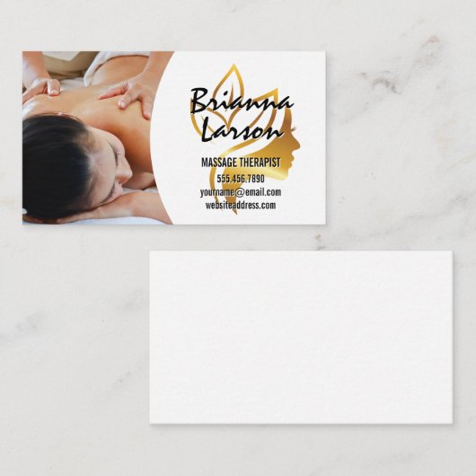 Massagetherapeut | Beauty Logo Visitekaartje (Voorkant / Achterkant)