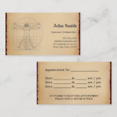 massagetherapeut Benoeming Afsprakenkaartje (Voorkant / Achterkant)