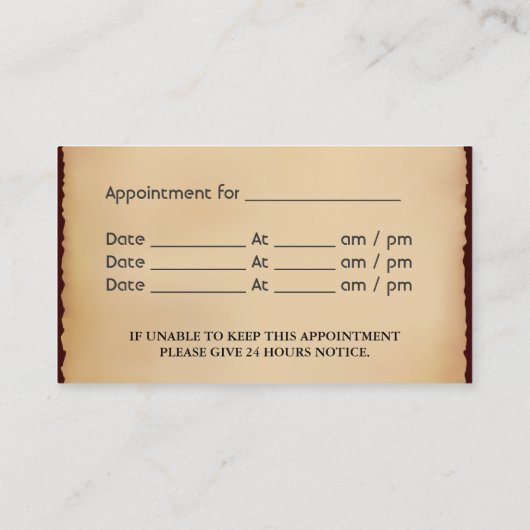  massagetherapeut Benoeming Afsprakenkaartje (Achterkant)