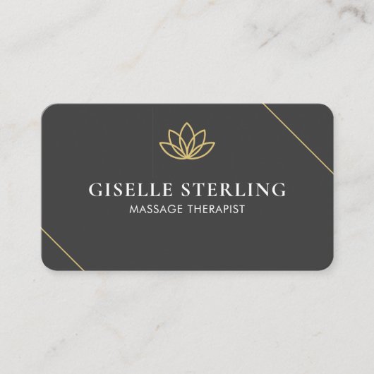 Massagetherapeut Black Gold QR-code Visitekaartje (Voorkant)