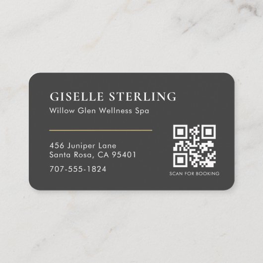 Massagetherapeut Black Gold QR-code Visitekaartje (Achterkant)
