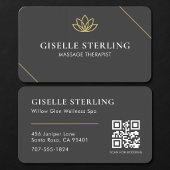 Massagetherapeut Black Gold QR-code Visitekaartje