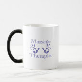 Massagetherapeut: Blauwe Handafdrukken Magische Mok (Links)