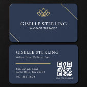 Massagetherapeut Blauwe QR-code Visitekaartje