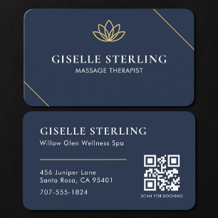 Massagetherapeut Blauwe QR-code Visitekaartje