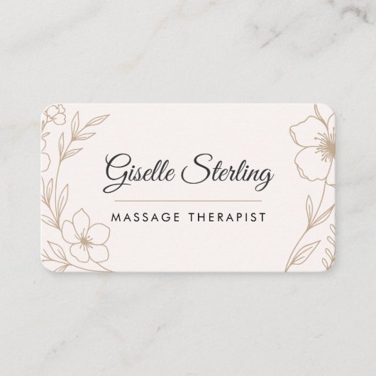 Massagetherapeut Bloem QR Code Professioneel Visitekaartje (Voorkant)