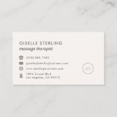 Massagetherapeut Blush Pink Minimalistische Luxe Visitekaartje (Achterkant)