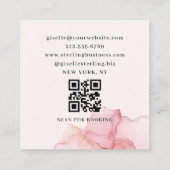 Massagetherapeut Blush Pink Waterverf QR-code Vierkante Visitekaartje (Achterkant)