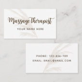 Massagetherapeut Boho Calligrafie Eenvoudig Minima Visitekaartje (Voorkant / Achterkant)