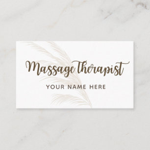 Massagetherapeut Boho Calligrafie Eenvoudig Minima Visitekaartje