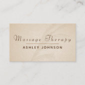 Massagetherapeut Boho minimalistisch scriptpapier Visitekaartje (Voorkant)