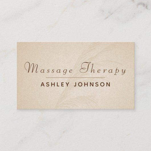 Massagetherapeut Boho minimalistisch scriptpapier Visitekaartje (Voorkant)
