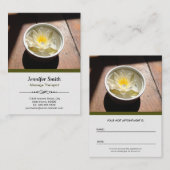 Massagetherapeut Chic Water Lily Afspraak Afsprakenkaartje (Voorkant / Achterkant)