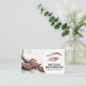 Massagetherapeut | Cosmetica Wimper Logo Visitekaartje (Staand voorkant)