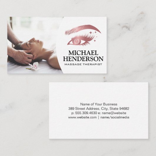 Massagetherapeut | Cosmetica Wimper Logo Visitekaartje (Voorkant / Achterkant)
