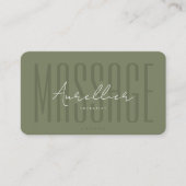 Massagetherapeut Dark Sage Green Fysiotherapeut Visitekaartje (Voorkant)