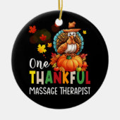 Massagetherapeut Één Dankbare Thanksgiving Herfst  Keramisch Ornament (Voorkant)
