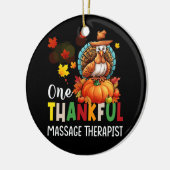 Massagetherapeut Één Dankbare Thanksgiving Herfst  Keramisch Ornament (Links)