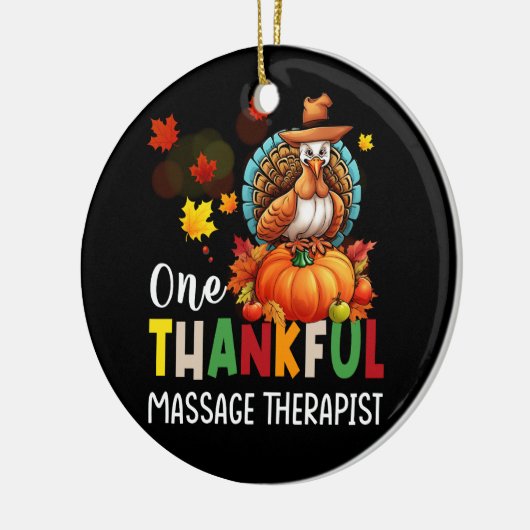 Massagetherapeut Één Dankbare Thanksgiving Herfst Keramisch Ornament (Links)