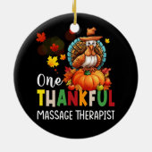Massagetherapeut Één Dankbare Thanksgiving Herfst  Keramisch Ornament (Achterkant)