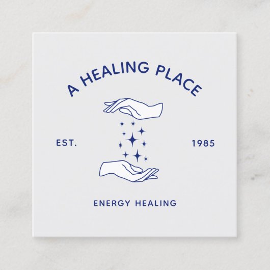 Massagetherapeut Energiehanden Vierkante Visitekaartje (Voorkant)