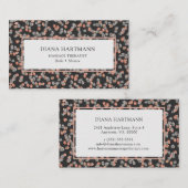 Massagetherapeut Floral Grey Coral Visitekaartje (Voorkant / Achterkant)