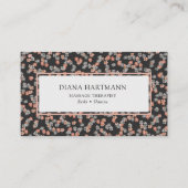 Massagetherapeut Floral Grey Coral Visitekaartje (Voorkant)
