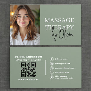 Massagetherapeut Foto Luxe Saliegroen  Visitekaartje