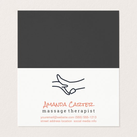 Massagetherapeut | Fysiotherapeut Visitekaartje (Buitenkant ongevouwen)