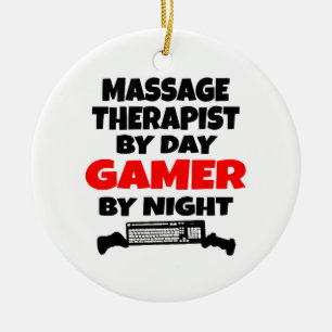 Massagetherapeut Gamer Keramisch Ornament